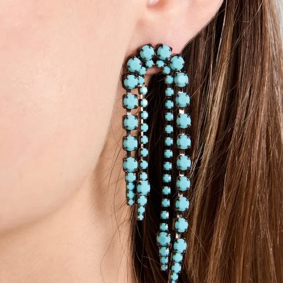 NWT Elizabeth Cole Jayla Earrings in Turquoise. - Picture 1 of 4